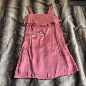 Sleeveless Pink Slip Dress With Ruffle H&M